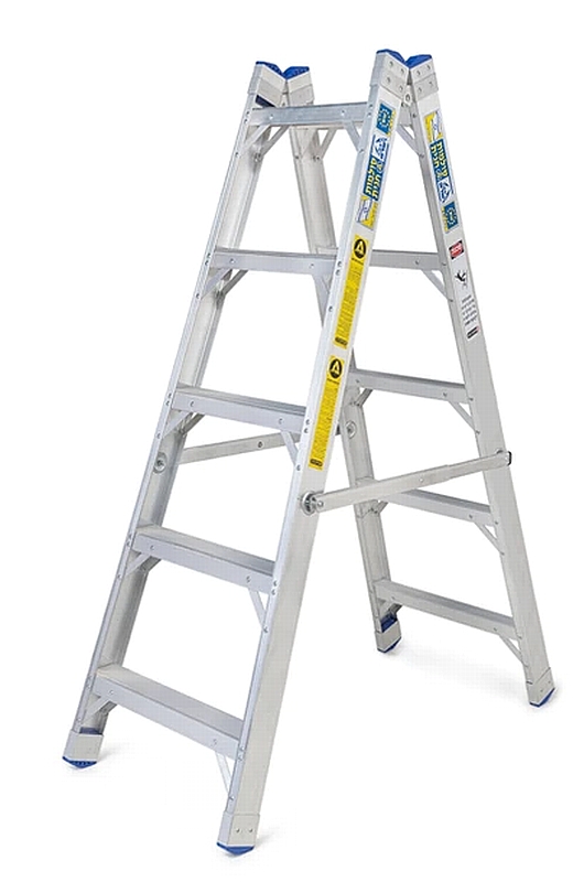 סולם אלומיניום דו-צדדי שלבים רחבים 2X5