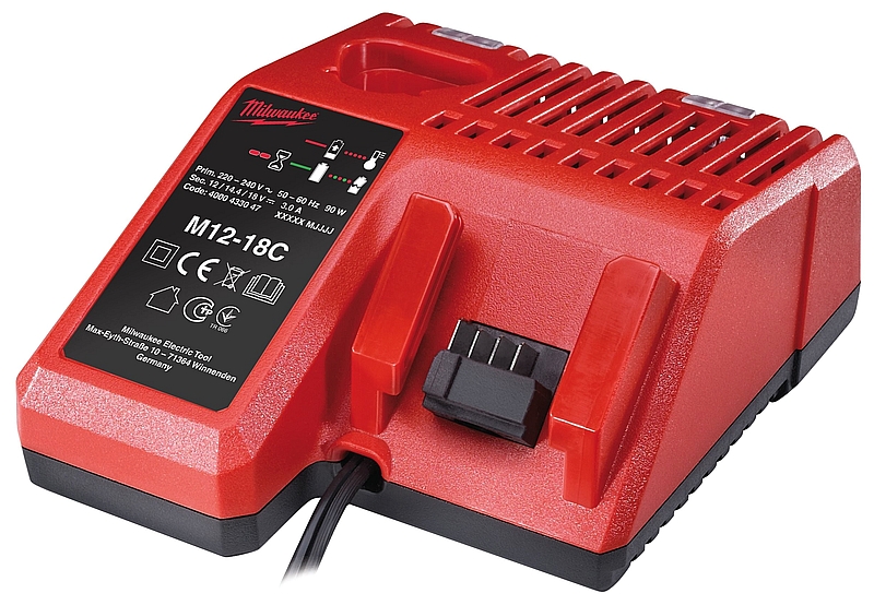 מטען לסוללות MILWAUKEE 12V 18V דגם M12-18 C עם 2 תאים