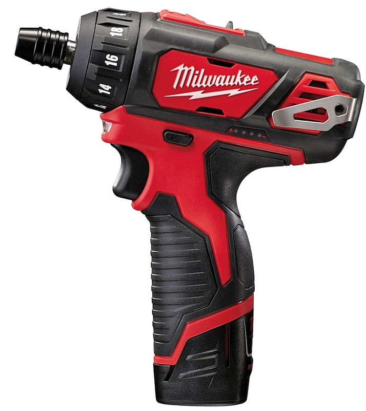 מברגה מקדחה כניסת ביט MILWAUKEE 12V דגם BD עם 2 סוללות 2A