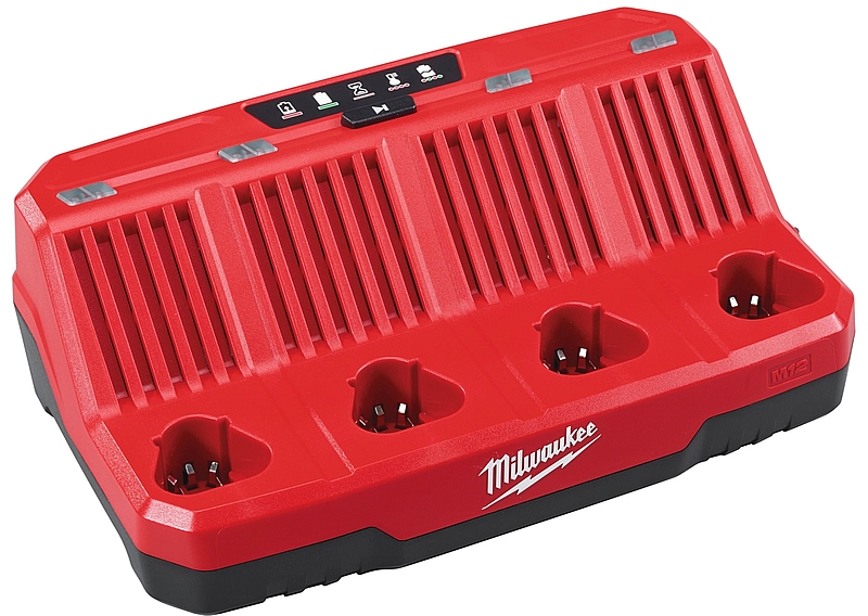 מטען לסוללות MILWAUKEE 12V דגם M12 C4 עם 4 תאים