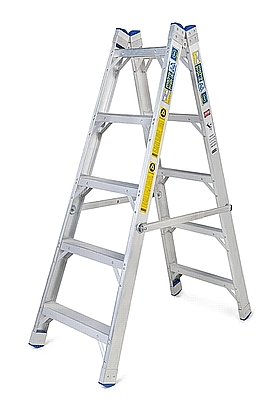 סולם אלומיניום דו-צדדי שלבים רחבים 2X5