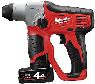 פטישון נטען MILWAUKEE 12V כניסת SDS PLUS דגם H עם 2 סוללות 4A