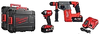 סט MILWAUKEE 18V דגם SET FUEL 10 אימפקט + פטישון עם 2 סוללות 5A