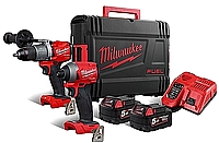 סט MILWAUKEE 18V דגם FPP2A2 אימפקט + מברגה רוטטת עם 2 סוללות 5A